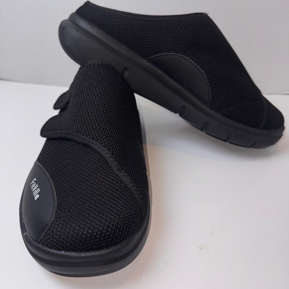 FitVille Recovery Clogs Men 11 Black Wide Mesh Hook Loop JY-ETDSV520250213M